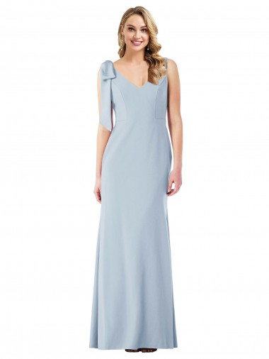 V-Back Bow Shoulder Trumpet Bridesmaid Dress UK