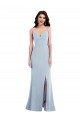 Flattering Crepe Trumpet Maxi Bridesmaid Dress with Front Slit UK