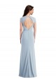 Cap Sleeve Open Back Trumpet Bridesmaid Dress with Front Slit UK