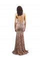 Floral Patterned Backless V-Neckline Sequin Bridesmaid Dress UK