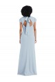 Cap Sleeve Cutout Tie Back Trumpet Bridesmaid Dress UK