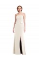 Long Strapless Tuxedo Maxi Bridesmaid Dress with Front Slit UK