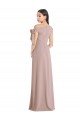 Off the Shoulder Tie Detail Maxi Bridesmaid Dress with Front Slit UK