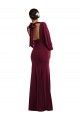 Bishop Sleeve Open Back Trumpet Bridesmaid Dress with Scarf Tie UK