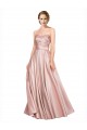 Long Plated Strapless Sweetheat Stretch Satin Bridesmaid Dress UK