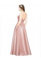 Long Plated Strapless Sweetheat Stretch Satin Bridesmaid Dress UK