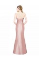 Long Strapless Stretch Satin Bridesmaid Dress with Pleats and Low Back UK