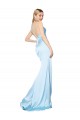 Double Straps V-Neck Sleeveless Stretch Satin Bridesmaid Dress with High Slit UK