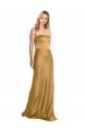 Sleek Strapless Long A-Line Stretch Satin Bridesmaid Dress UK