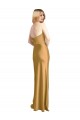 Sleek Strapless Long A-Line Stretch Satin Bridesmaid Dress UK