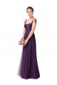 Full Length Long Tulle Bridesmaid Dress with Sweetheart Neckline UK