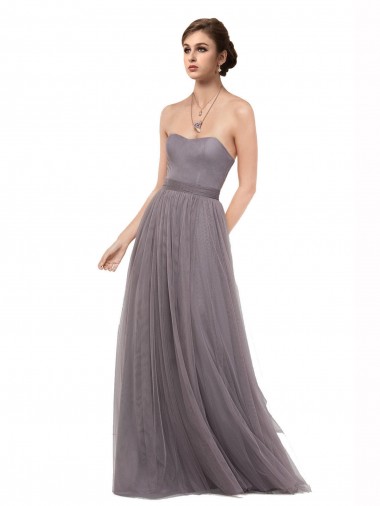 Strapless Tulle Bridesmaid Dress with Waistband UK