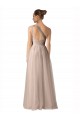 Illusion One Shoulder Tulle Bridesmaid Dress with Shirred Bodice UK