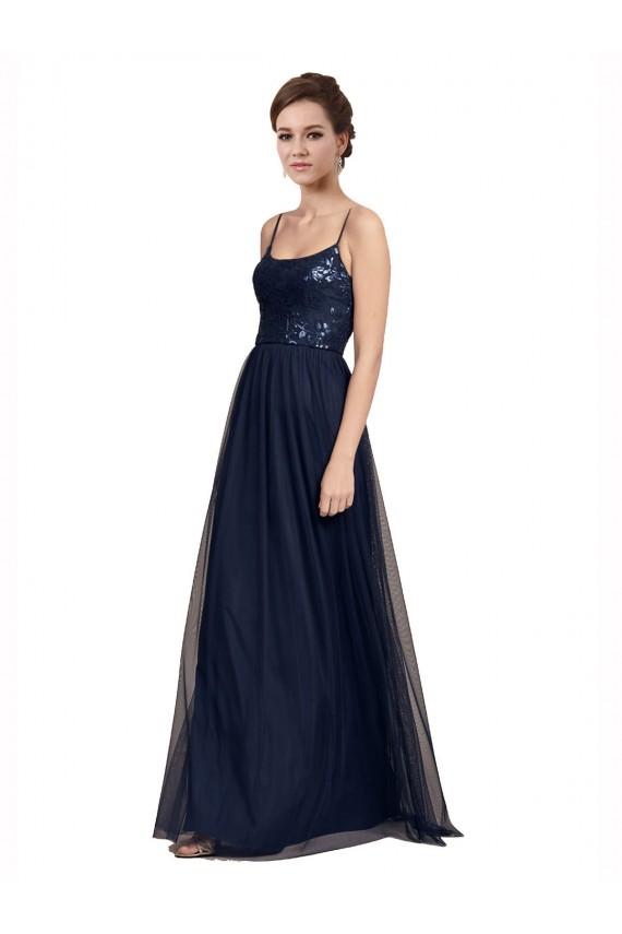 Spaghetti Strap Tulle Bridesmaids Dress with Ballerina Neckline UK