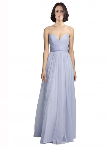 Spaghetti Strap Tulle Bridesmaids Dress with Ruched Bodice UK