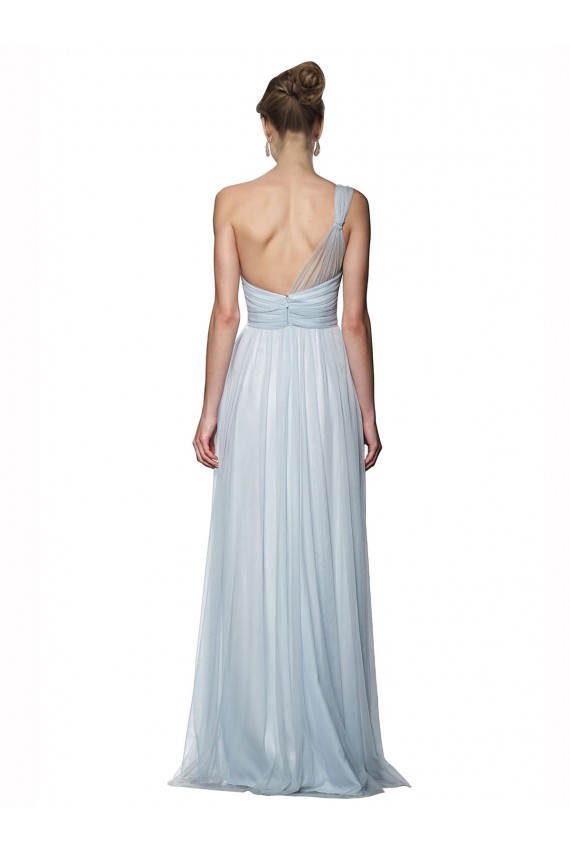 One Shoulder Illusion Tulle Bridesmaid Dress with Knot Detail UK