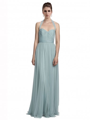 Halter Ruched Sweetheart Neckline Tulle Bridesmaid Dress UK