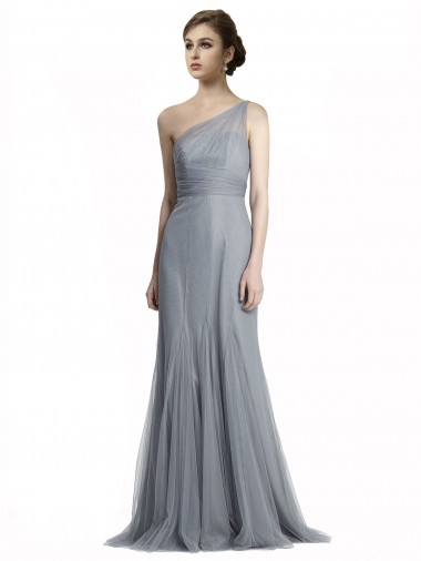 One Shoulder Tulle Fit and Flare Bridesmaid Dress UK