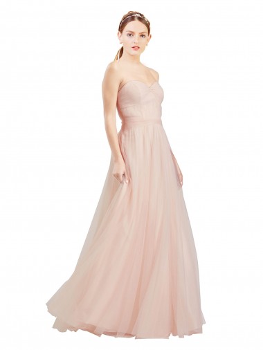 Floor Length Sweetheart Tulle Bridesmaid Dress with Open Back UK