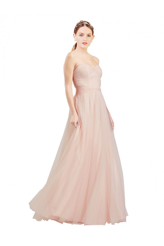 Floor Length Sweetheart Tulle Bridesmaid Dress with Open Back UK