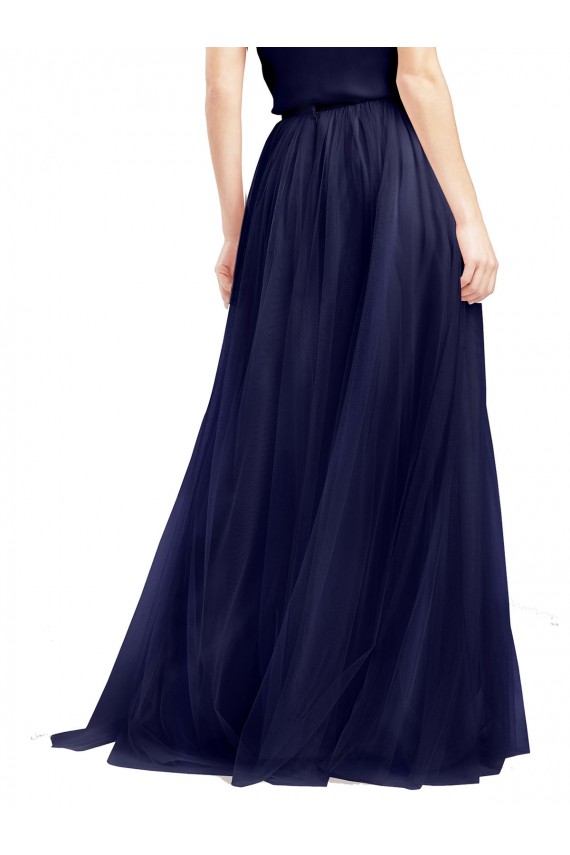 Long A-Line High Neck Halter Tulle Bridesmaid Dress UK