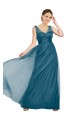 Long V-Neck Soft Tulle Bridesmaid Dress UK