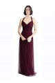 Long Tulle Bridesmaid Dress with Criss-Cross Bodice and Self Straps UK