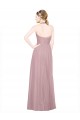 Ruffled Halter V-Neck Long Tulle Bridesmaid Dress with Pleats UK