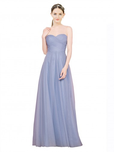 Strapless Sweetheart A-Line Tulle Bridesmaid Dress with Low Back UK