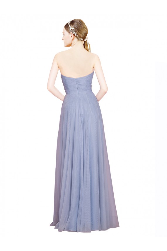 Strapless Sweetheart A-Line Tulle Bridesmaid Dress with Low Back UK