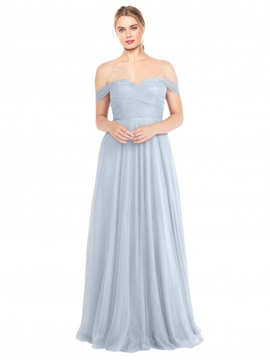 Sweetheart Neckline Off the Shoulder Tulle Bridesmaid Dress UK