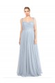 Sweetheart Spaghetti Straps Long Tulle Bridesmaid Dress with Criss Cross Back UK