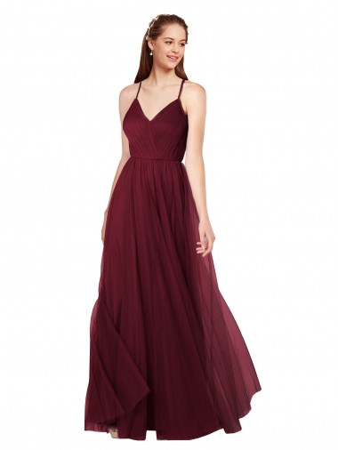 Beach-inspired Sweetheart Tulle Long Bridesmaid Dress UK