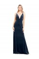 V-Back Long Velvet Bridesmaid Dress with Notched V-Neck and Spaghetti Straps UK