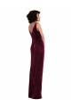 Draped Skirt Faux Wrap Velvet Maxi Bridesmaid Dress UK