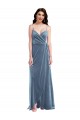 Velvet Wrap Maxi Bridesmaid Dress with Pockets UK