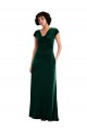 Cowl Neck Cap Sleeve Velvet Maxi Bridesmaid Dress with Pockets UK