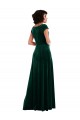 Cowl Neck Cap Sleeve Velvet Maxi Bridesmaid Dress with Pockets UK