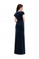 Flutter Sleeve Wrap Bodice Velvet Maxi Bridesmaid Dress with Pockets UK