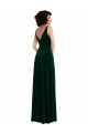 Floor Length Velvet Maxi Bridesmaid Dress with Shirred Bodice and Front Slit UK