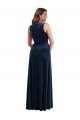 Deep V-Neck Sleeveless Velvet Maxi Bridesmaid Dress with Pockets UK