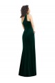 One Shoulder Velvet Trumpet Bridesmaid Dress with Front Slit UK